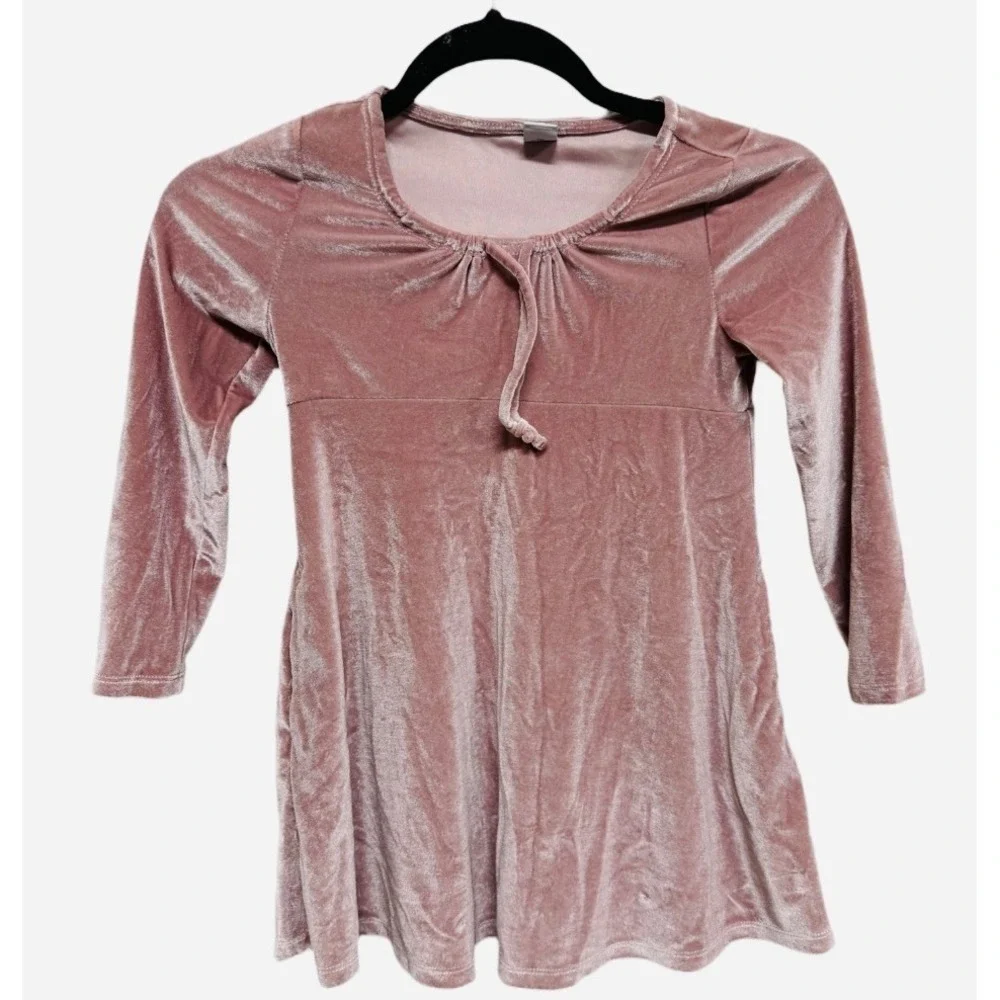 Old Navy Girls Velour Pink Long Sleeve Dress Size Small (6-7)